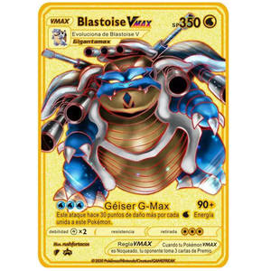 Pokemones anglais métal carte Anime Pikachu Charizard Mewtwo Blastoise Vmax lettres brillantes jeu Collection carte enfants jouet cadeaux - Product Image 4