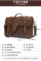 Sac à bandoulière vintage en cuir Crazy Horse pour homme, sacoche de messager en cuir de vachette pleine fleur, résistant à l'usure