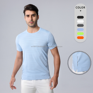 เสื้อยืดกลางแจ้งแห้งเร็วพิมพ์โลโก้ถักแขนสั้นกีฬาสันทนาการปักเทคนิคทีมวัฒนธรรมเสื้อยืดวิ่ง - Product Image 1