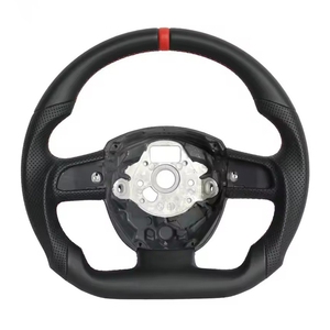 Pour <span class=keywords><strong>Audi</strong></span> A3 A4 A5 S4 S5 RS3 RS4 RS5 2008 2009 2010 2011 2012 Volant en cuir à fond plat Volant Sport - Product Image 1