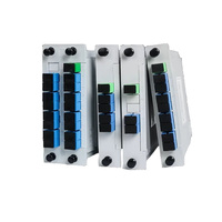 Splitter PLC Plug-in SC UPC 1*2 Berkualitas Tinggi, Kaset LGX Serat Optik untuk Jaringan FTTH GPON EPON 5G