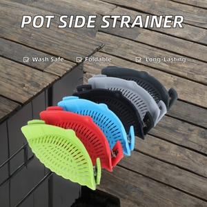 Innovative <b>Silicone</b> Clip-On Pot Strainer Versatile Kitchen <b>Tool</b> for Draining Vegetables Noodles More Foldable Dishwasher Safe - Product Image 2