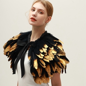 شالات مصنوعة يدويًا من ريش الطاووس الطبيعي 100٪ لأزياء الهالوين والتنكر، بألوان وأحجام مخصصة، مريحة للنساء - Product Image 1