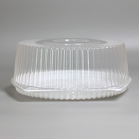 Boîte à gâteau ronde jetable de luxe en plastique blanc de qualité alimentaire avec gaufrage et vernissage transparent