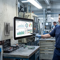 Nuevo Monitor Táctil Industrial IPS de 21.5 Pulgadas Personalizado, 1920x1080, DVI/USB/HD/RS232, Serial, Linux, en Stock, para Negocios, Kuycon, Metal, RoHS