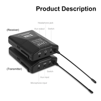Microphone cravate sans fil cardioïde XTUGA CM8 pour appareil photo reflex numérique, smartphone et caméscope