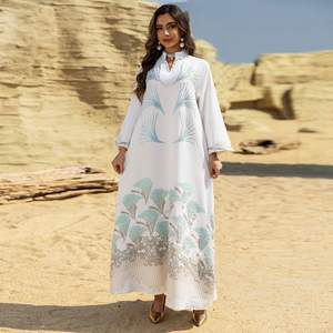 ชุดคลุมสไตล์ตะวันออกกลางสำหรับผู้หญิง เสื้อผ้ามุสลิมดูไบ ผ้าแจ็คการ์ดประดับเพชร แขนยาว แฟชั่นดูไบ ชุดราตรีสำหรับงานปาร์ตี้ - Product Image 4