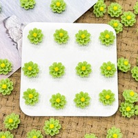 Anting-anting resin tiga dimensi multi-layer motif bunga Hibiscus dan Peony dua warna, aksesoris DIY buatan tangan yang dapat dipakai.