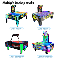 Table de Hockey sur Air Power Hockey pour 2 Joueurs, Jeu d'Arcade avec Accepteur de Pièces/Billets, Convivial pour les Enfants, Centres de Divertissement Familial, Métal, Version Anglaise