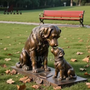 QUYANG parque al aire libre decoración Fundición a mano tamaño real Animal escultura bronce mentira <span class=keywords><strong>Labrador</strong></span> perro estatuas - Product Image 3
