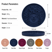 Gamelle anti-glouton ODM avec ventouse pour chiens et chats, tapis de léchage en silicone de qualité alimentaire avec texture empreinte de patte d'os