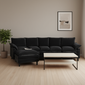 Sofá Seccional Modular en Forma de U de Chenilla, Sofá de 6 Plazas para Sala de Estar con Reposabrazos Acolchados, Diseño Moderno - Product Image 2