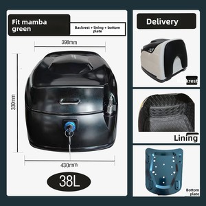 Boîte à bagages moderne SYM Feidu Motorcycles, en plastique et métal durables, grande capacité et dossier, plusieurs couleurs disponibles - Product Image 5