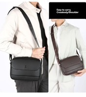 Sac messager pour hommes, résistant aux rayures, hydrofuge, multi-couches, sac à bandoulière avec large sangle réglable pour le travail