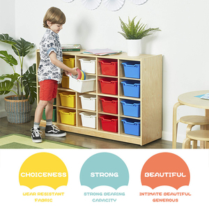 Mueble de Almacenamiento de Juguetes Montessori con 16 Compartimentos, Madera Contrachapada de Abedul, Muebles para Aula Infantil, Guardería, Preescolar, Estante de Almacenamiento - Product Image 3