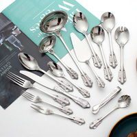 Ensemble de couverts classiques en acier inoxydable argenté, design moderne, 4 pièces, pour mariage, cuillères et fourchettes, pour la maison et les fêtes