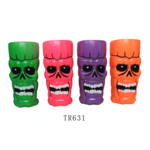 Vasos de plástico personalizados con cara de fantasma horrible de Halloween para accesorios de bebidas de fiesta - Product Image 4
