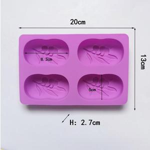 แม่พิมพ์สบู่ซิลิโคนรูปไข่ 4 ช่อง เกรดอาหาร รูปทรงกิ่งมะกอก สำหรับทำเค้ก ลูกอม ช็อกโกแลต อุปกรณ์ทำขนม DIY - Product Image 2