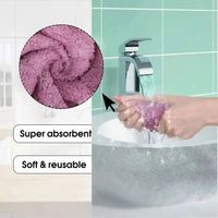 Serviette de nettoyage carrée en microfibre double couche, écologique, super absorbante, en microfibre corail, 15x25cm, pour table et cuisine, anti-adhésive, anti-graisse