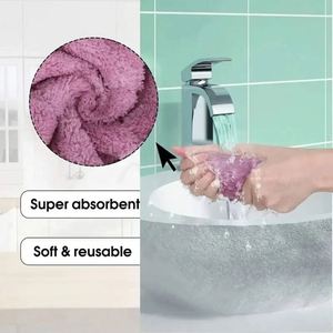 Double-layer Microfiber Eco-Friendly Towel Super Absorbent Coral Fleece Cleaning Cloths <b>Table</b> <b>Kitchen</b> Non-stick Oil Dishcloths - Product Image 4