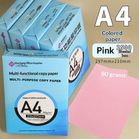Papel de Impresora Multicolor A4 de 80 g/m², 500 Hojas, Tono Rosa, Resistente a las Manchas, Superficie Lisa