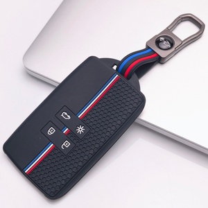 Housse de clé en silicone compatible avec Renault, convient aux modèles Renault Koleos <span class=keywords><strong>Kadjar</strong></span> Megane Talisman Espace Captur <span class=keywords><strong>Arkana</strong></span>, texture texturée - Product Image 3