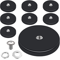 Supports magnétiques robustes sans perçage, bases en néodyme recouvertes de caoutchouc avec filetage M6 pour véhicules et équipements