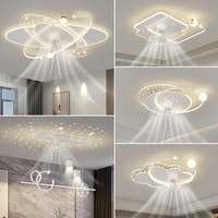 Ventilador de Techo LED Moderno Oscilante de 360° con Aspas Invisibles y Luz, Novedad 2023 para Dormitorio, Sala de Estar, Comedor, Estudio