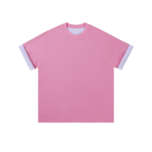 T-shirt réversible bicolore pour homme 280g, coupe ample, double <span class=keywords><strong>couleur</strong></span>, double face, haute qualité, idéal pour l'été, OEM - Product Image 5