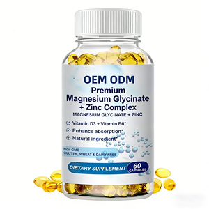 OEM ODM 高级甘氨酸镁+锌复合胶囊，含维生素D3和B6，吸收率高，非转基因 - Product Image 1