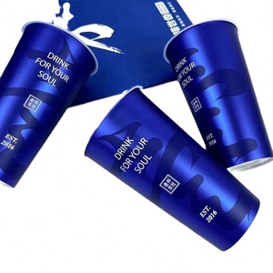 Vaso de Plástico Desechable de PP Rígido, Vaso Negro para Té de Burbujas Boba, Vaso <span class=keywords><strong>con</strong></span> Película Arcoíris Mágica, Logotipo Personalizado - Product Image 3