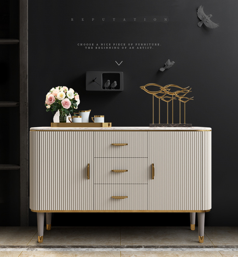 Luxury living room wooden storage organizer drawer cabinets sideboard furniture