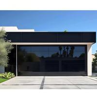 Sunnysky américain de haute qualité étanche résidentiel en alliage d'aluminium sans cadre 18x8 porte de garage en verre noir pour maisons Villa