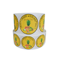 Autocollants en vinyle holographique personnalisés, autocollants imperméables, impression de logo alimentaire et de fruits, étiquettes en rouleau pour l'emballage