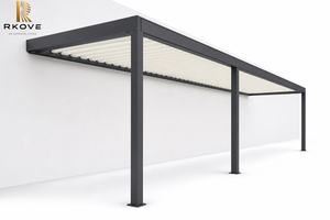RKOVE Pergola Bioclimatique Aluminium 3x6m Attached Home Walkway Waterproof Cover Enclosed Outdoor Balcony aluminum garden pergo - Product Image 3