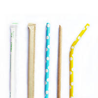SOTON Pailles en papier jetables écologiques et compostables de qualité alimentaire 197 mm pour les fêtes