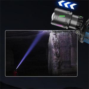 Headlamp <b>Rechargeable</b> Adjustable Bright Headlight 3 Modes with Warning Night Light Headlamp IPX5 Waterproof Head <b>Flashlight</b> - Product Image 4