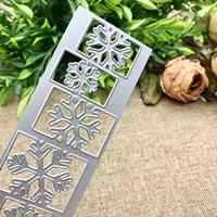 Matrice de découpe en acier au carbone métallique à motif flocon de neige à cinq grilles décalées, modèle de découpe DIY, nouveauté transfrontalière, article ajouré pour loisirs créatifs