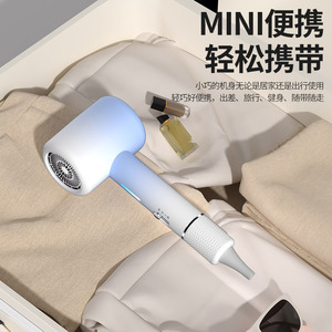 Mini secador de pelo portátil, motor de CC de 800W, diseño compacto para viajes, uso doméstico, azul claro - Product Image 1