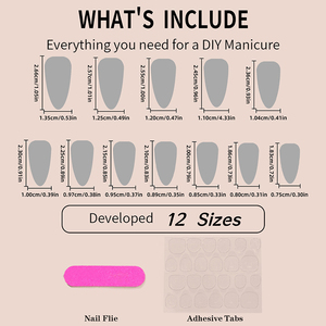 24 <span class=keywords><strong>Uñas</strong></span> Postizas Almendradas Medianas <span class=keywords><strong>con</strong></span> Punta Francesa Negra, Diseño Gótico de Corazón y Lazo, Estilo Stiletto Gyaru, Acrílicas, para Pegar - Product Image 5
