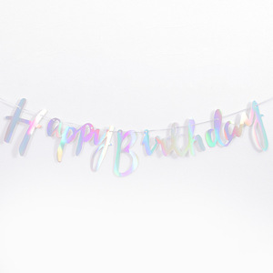 LEMON New Ins Happy Birthday Gold/Red/Silver Laser Rainbow Paper Banner decorazioni per feste a casa forniture Baby Kid - Product Image 3