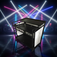 Cabine DJ mobile pliable à LED pour boîte de nuit
