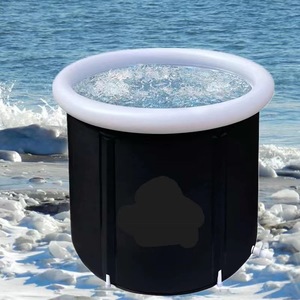 Baignoire pliante pour bain de glace, en nylon noir, gonflable pour adultes, pour thérapie par le froid - Product Image 1