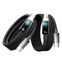 100W 5A LED Digital-Display Nylon-Ummanteltes Schnellladekabel USB-C zu USB-C für Smartphone Auto-Dashcam Großhandel OEM ODM
