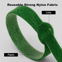 Vente en gros de ruban adhésif auto-agrippant double face écologique en polyester/nylon pour câbles, largeur 12 mm, solide et réutilisable