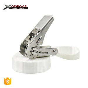 1 Inch 25mm <strong>White</strong> 304 Stainless Steel 800kgs <strong>Cargo</strong> Lashing Tie Down Ratchet Straps for Car Transportation - Product Image 4
