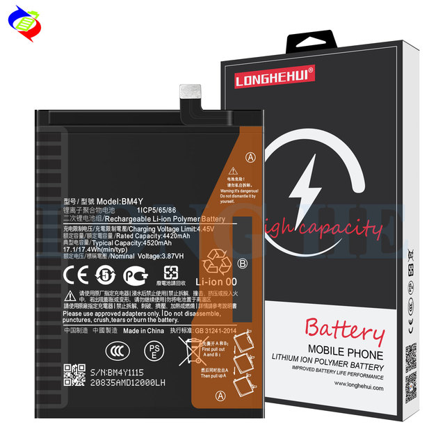 Original 4520mAh Replacement Battery BM4Y for Xiaomi Poco F3/ M2012K11AG/K40/M2012KI1AC/K40 Pro/ M2012Kl1C Phone Battery