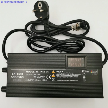 Зарядное устройство 67,2 в 1-5 А с цифровым дисплеем напряжения + тока + кнопкой для регулировки тока/процента частотной зарядки Запчасти для электрического скутера