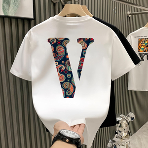 T-shirt da Uomo a Maniche Corte Joychuang Moda Estiva con Stampa Lettere Girocollo in Cotone Pesante Vestibilità Ampia di Tendenza per <span class=keywords><strong>Coppia</strong></span> - Product Image 1