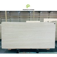 Dalle blanche Carreaux de travertin naturel Panneau mural extérieur Pierre Marbre en bois